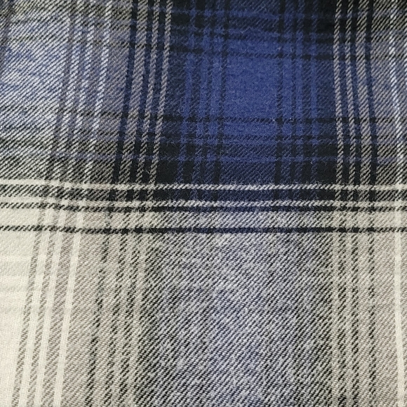 Mountain Ridge Long Sleeve Button Down Light Flannel Navy Blue Plaid Shirt 2XL - Picture 5 of 7